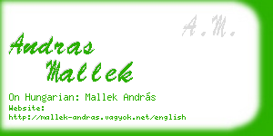 andras mallek business card